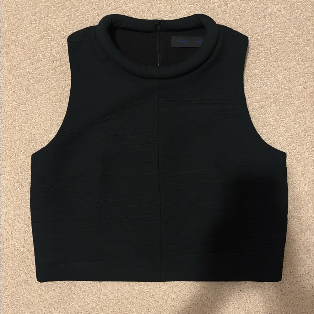 Proenza Schouler Black Structured Cropped Top Made in Italy size 4